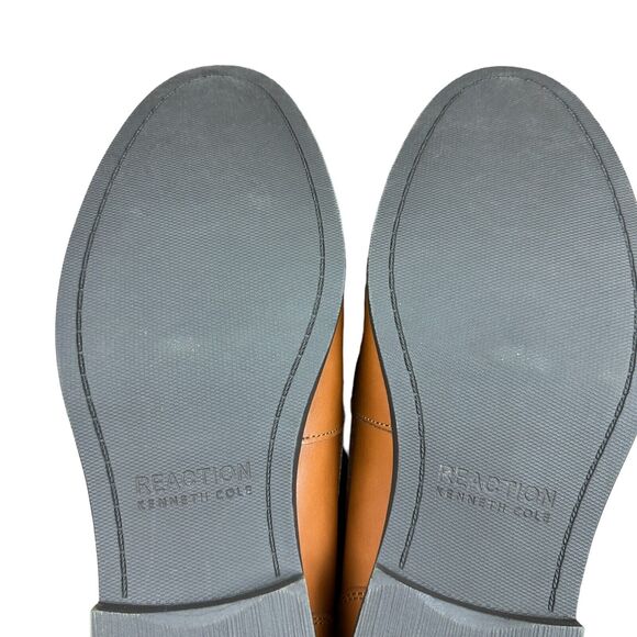 Mens Kenneth Cole New York Cognac Color Slip On Leather Loafers Camo Size 10.5 - Picture 9 of 10